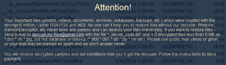 LeChiffre ransomware virus: decrypt and remove