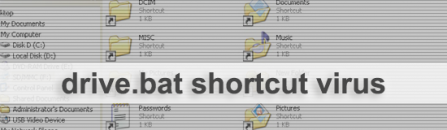 How to remove drive.bat shortcut virus