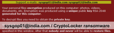 Sysgop01@india.com – CryptoLocker replica ransomware decryptor and removal