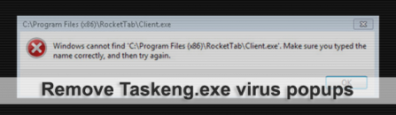Taskeng.exe virus popups removal in Windows