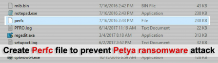Perfc.dat file makes Windows immune to Petya/NotPetya ransomware