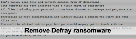 Defray ransomware removal and data decryption