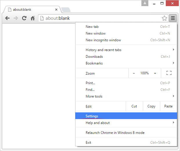 where is chrome menu settings icon