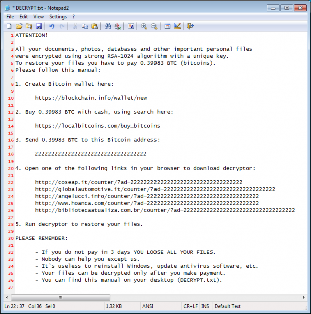 Decrypt and remove .crypted file extension virus - MySpyBot