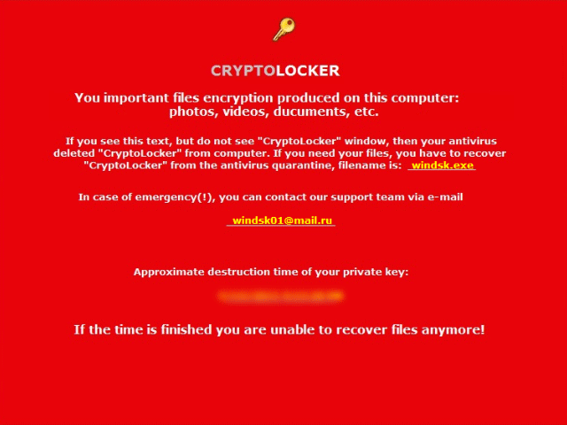 Cryptolocker 2019 desktop background alert