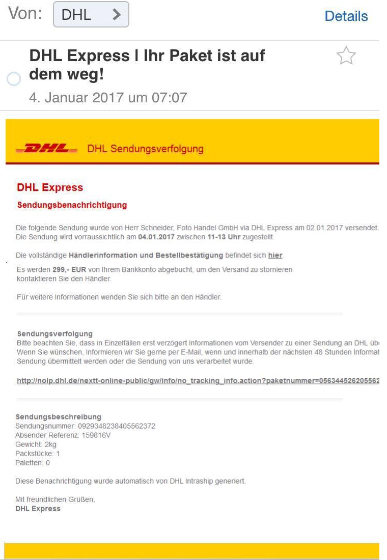 Dhl sendungsverfolgung