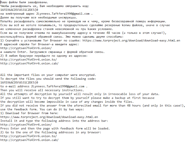 README.txt ransom note contents