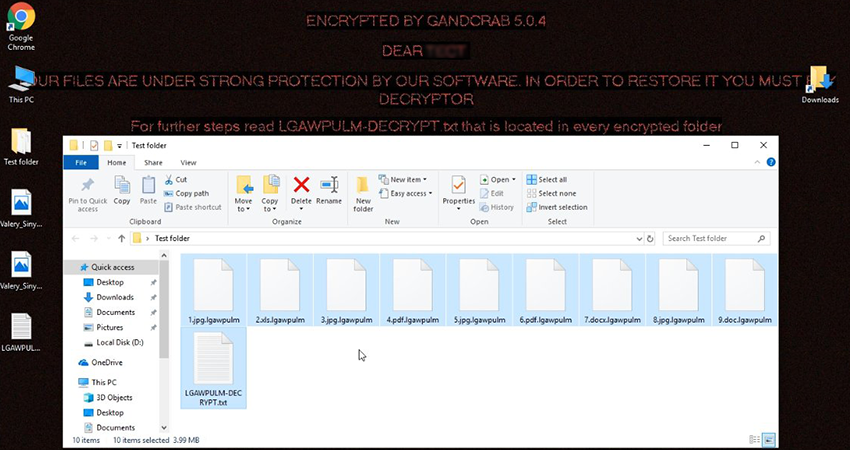 GandCrab 5.0.4 ransomware attack