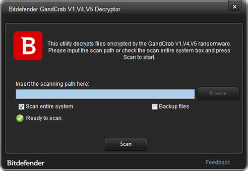 Bitdefender GandCrab Decryptor GUI