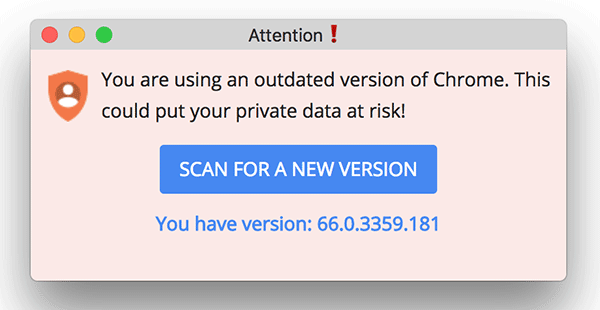 you are using an outdated version of chrome scan for a new version mac