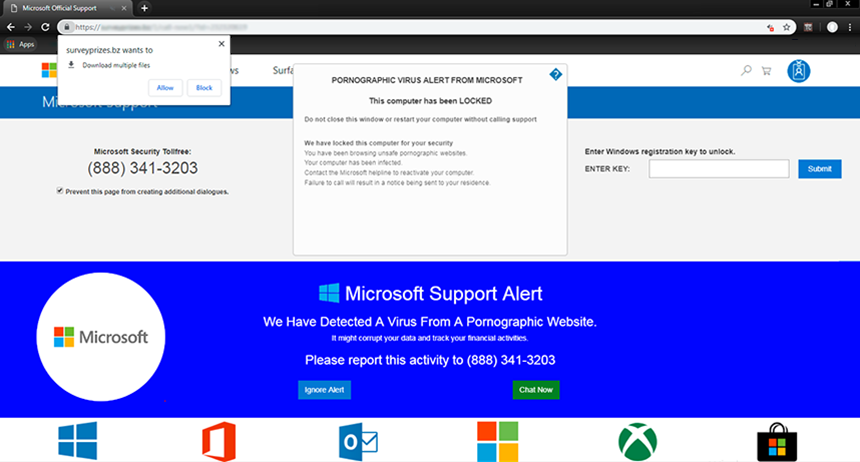 eftermiddag mod Snestorm Remove “Pornographic virus alert from Microsoft” scam popup - MySpyBot