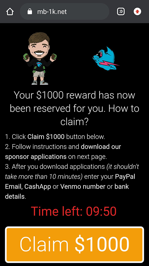 Mr Beast GIFT CARDS GIVEAWAY POP-UP Scam - Removal and recovery