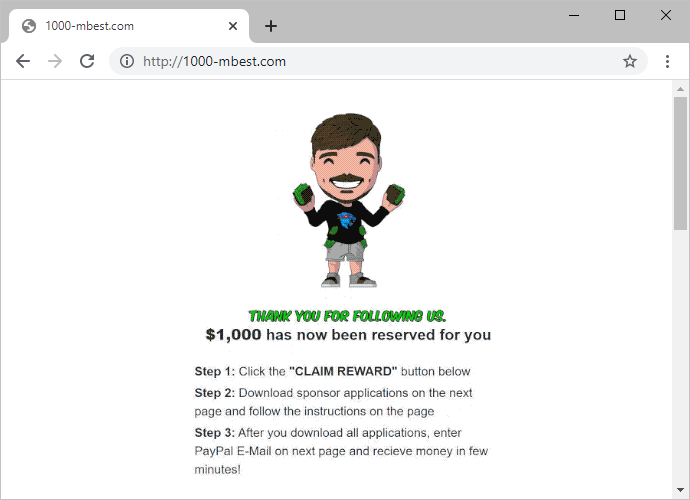 Scammers impersonating MrBeast to cloak a phishing campaign as $1000 giveaway