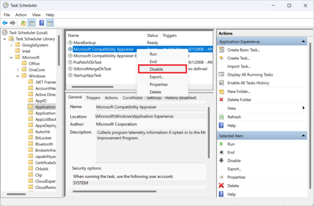 Microsoft Compatibility Telemetry in Task Manager