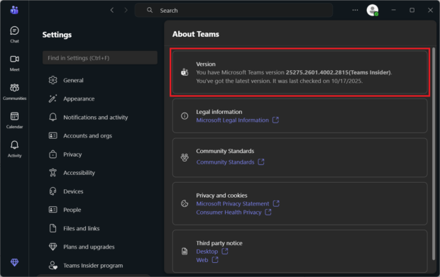 Microsoft Teams update - Step 2