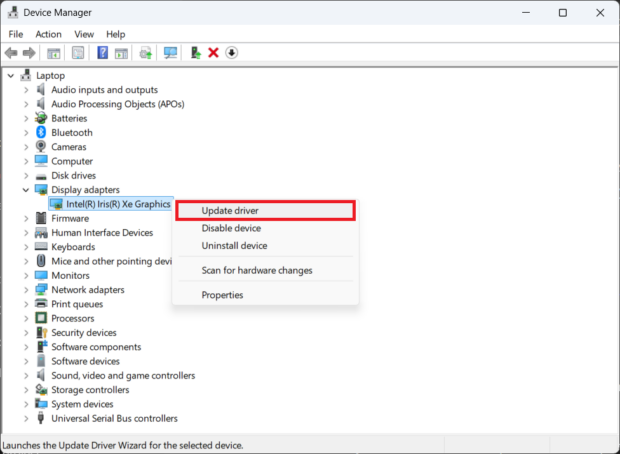 Step 7. Update or Roll Back Display Drivers