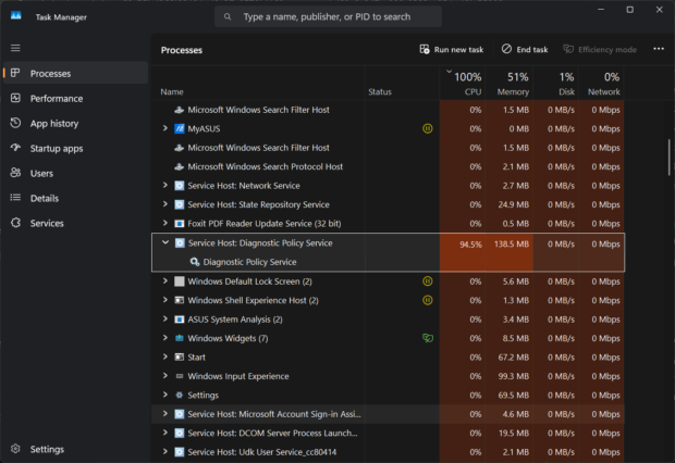 Diagnostic Policy Service high CPU