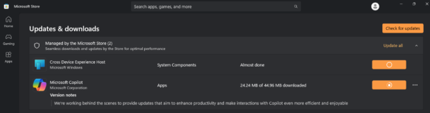 Update Store Apps and Clear the Store Cache