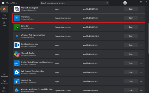 Step 7.1 - Update Phone Link and Windows
