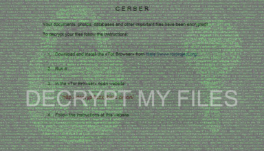 Cerber ransomware: DECRYPT MY FILES virus removal (Jul. 2017 upd.)