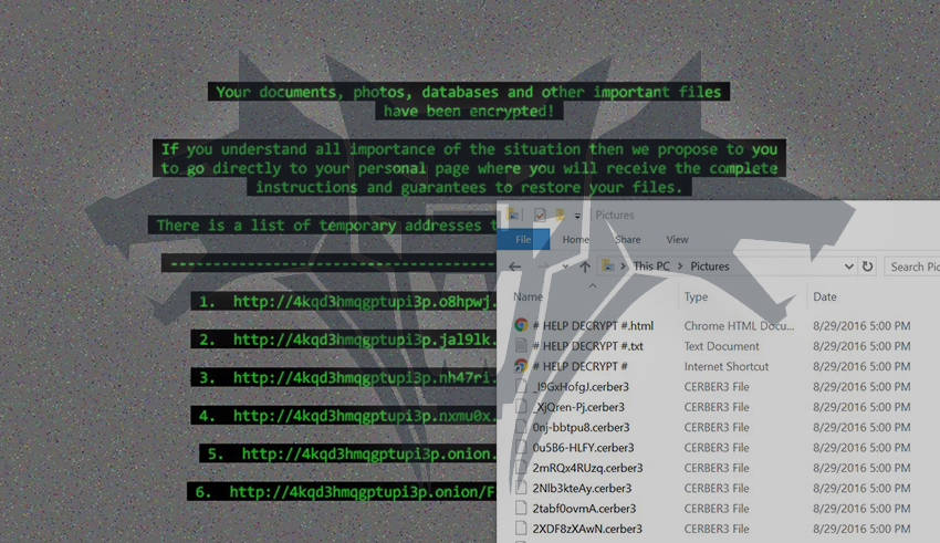 Cerber3 virus: decrypt .cerber3 files and remove ransomware