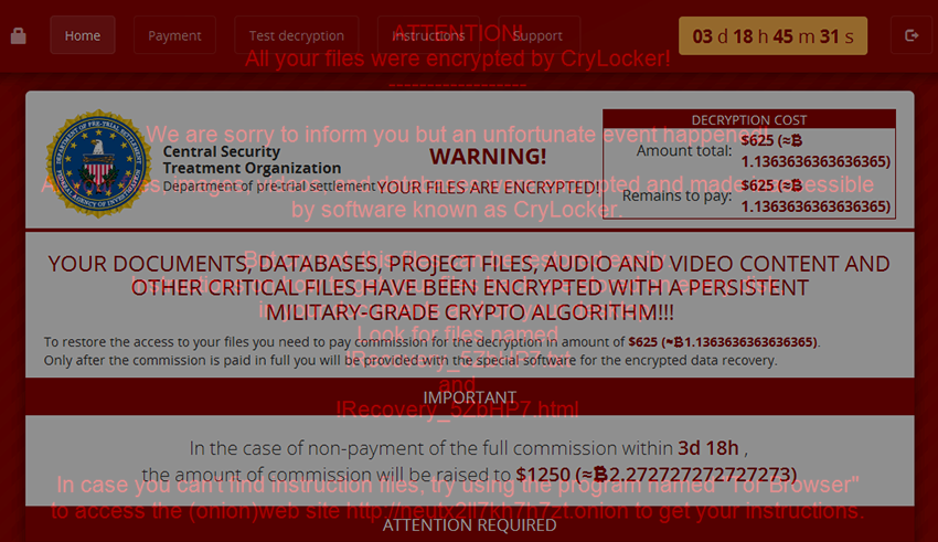 Decrypt .cry files virus and remove CryLocker ransomware