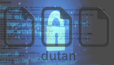 Remove Dutan ransomware and decrypt .dutan file virus