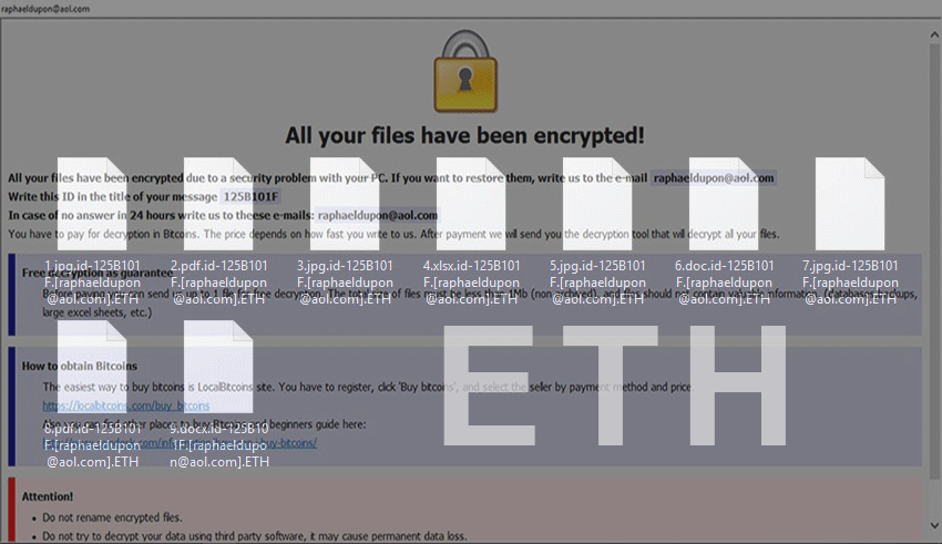 .ETH ransomware decryptor and removal