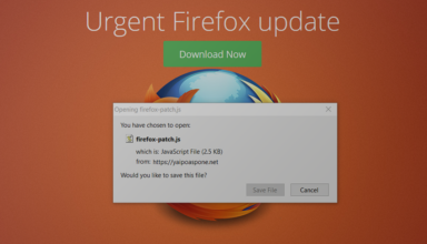 Firefox-patch.js virus removal: block ‘Urgent Firefox update’ popup
