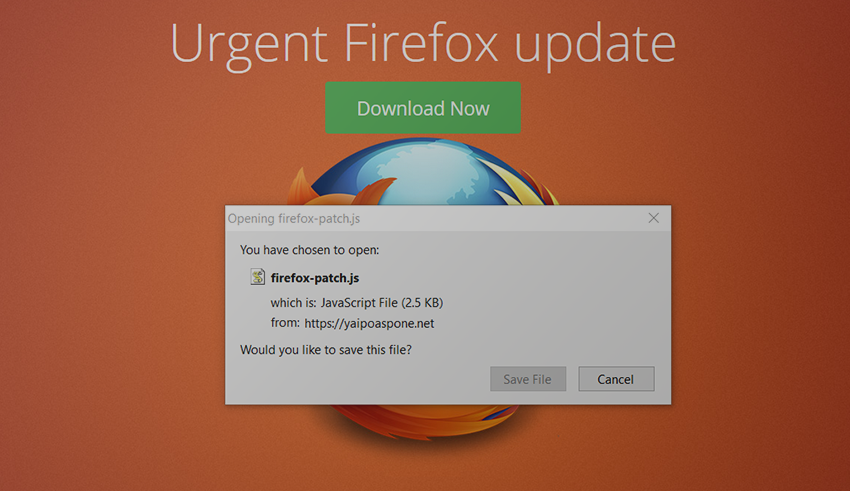 Firefox-patch.js virus removal: block ‘Urgent Firefox update’ popup