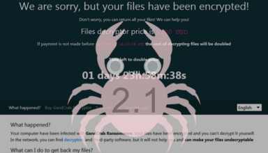 GandCrab 2.1 ransomware: removal and decryption