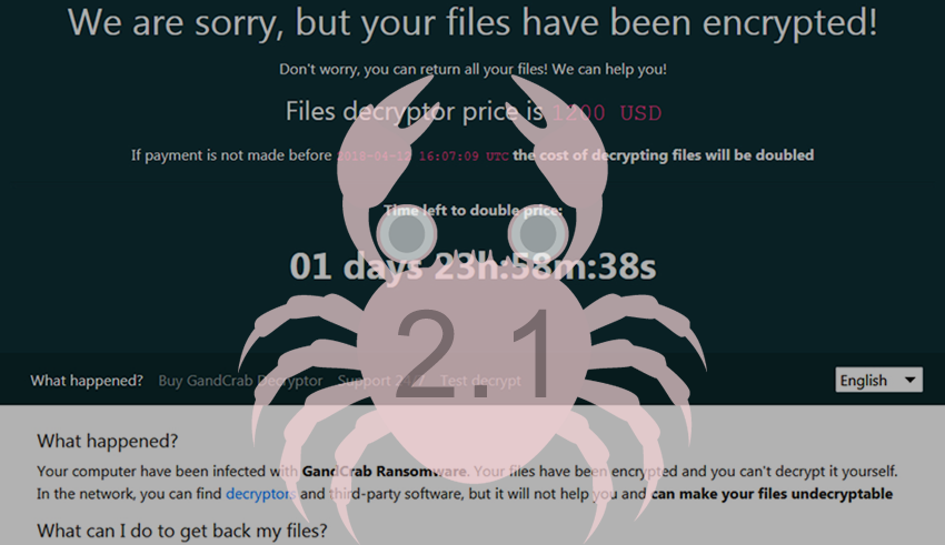 GandCrab 2.1 ransomware: removal and decryption
