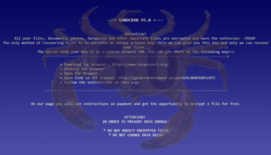 GandCrab v5.0 ransomware decryption and removal
