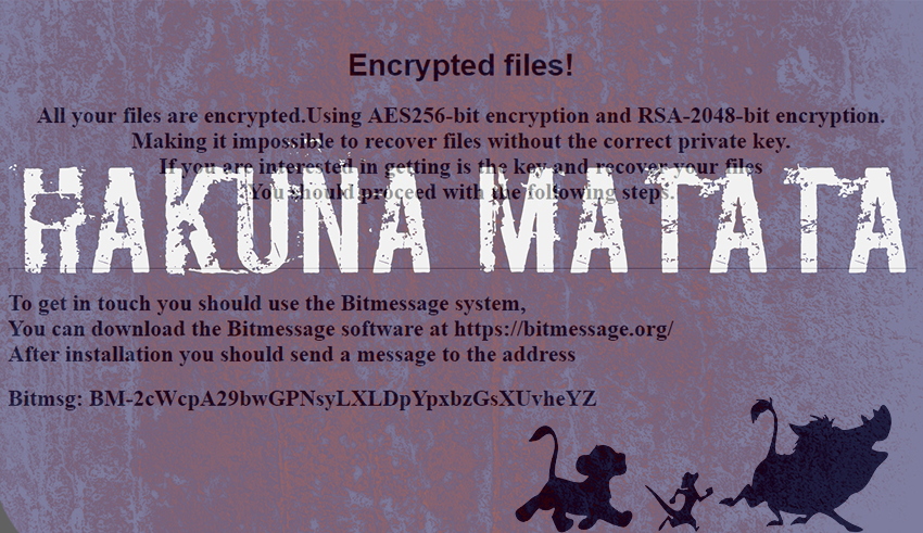 HakunaMatata ransomware virus removal and decryptor