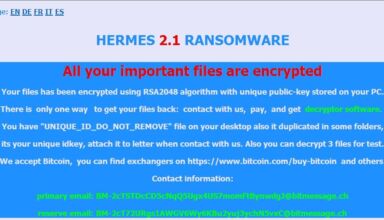 Hermes 2.1 ransomware removal and .HRM files decryption