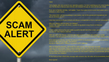 Remove “I am a hacker who has access to your operating system” scam