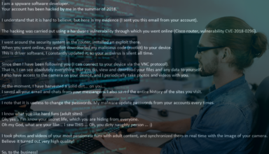 “I am a spyware software developer” scam removal