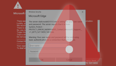 Microsoft Edge virus warning removal