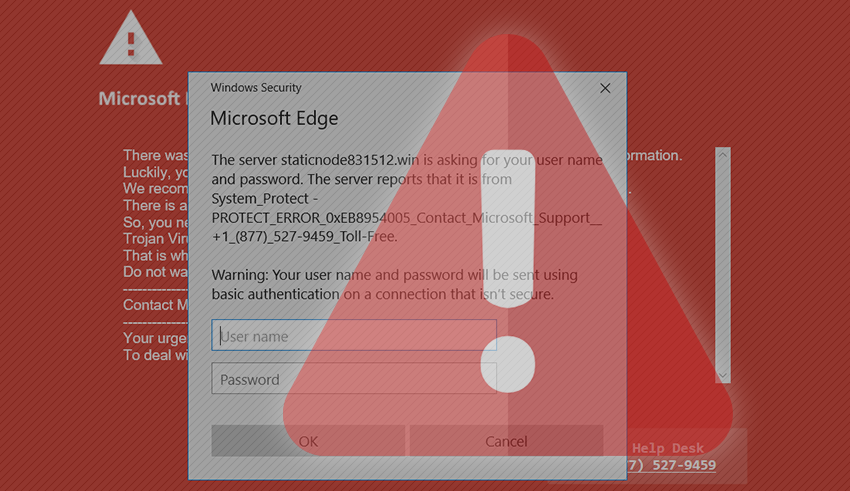 Microsoft Edge virus warning removal