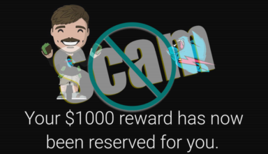 Mr Beast $1000 giveaway: website scam & pop-up removal