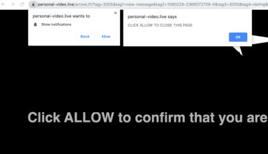 Remove personal-video.live popup virus from Chrome/Firefox/IE/Safari