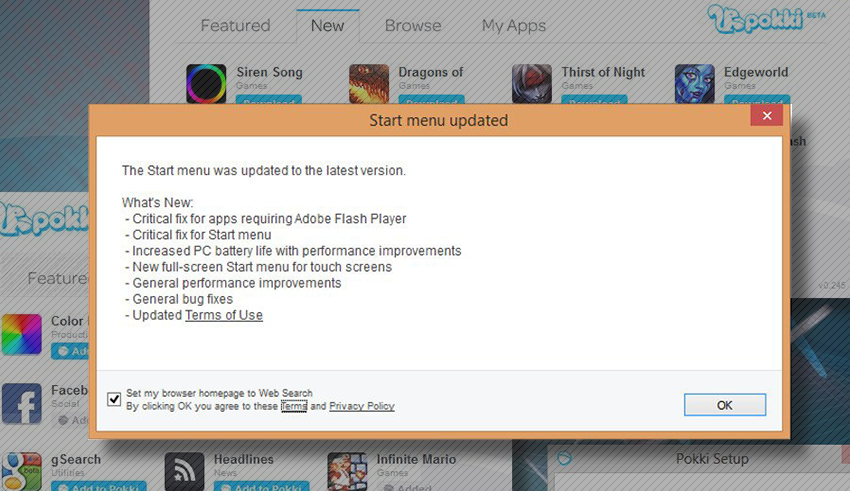 Pokki update popups virus removal