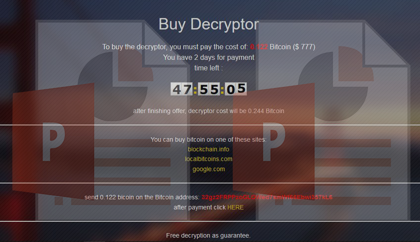 .PPTX ransomware file decryptor and virus removal