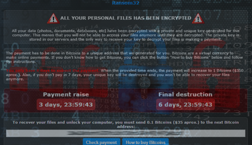 Decrypt Ransom32: NW.js javascript ransomware removal