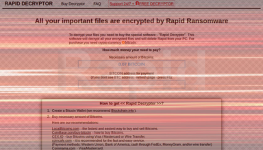 Rapid Ransomware v3 removal and decryption