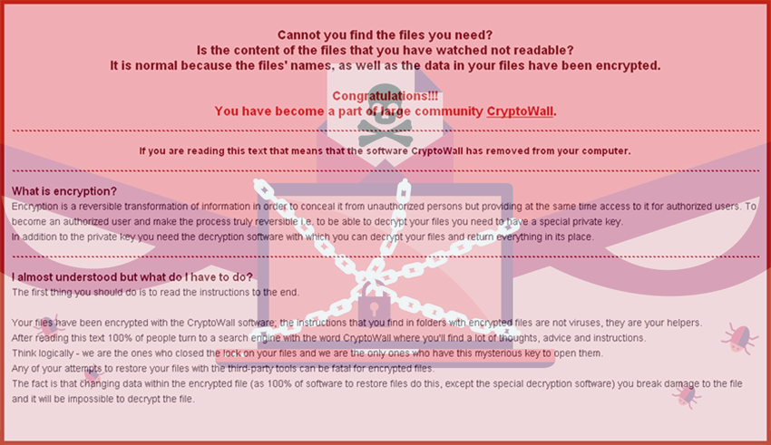 Remove CryptoWall 4.0 ransomware virus and recover encrypted files