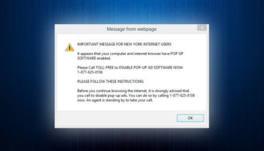 Remove “Message from webpage” false popup virus