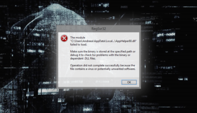 How to remove RegSvr32.exe virus error