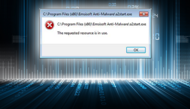 “The requested resource is in use” virus popups in Windows