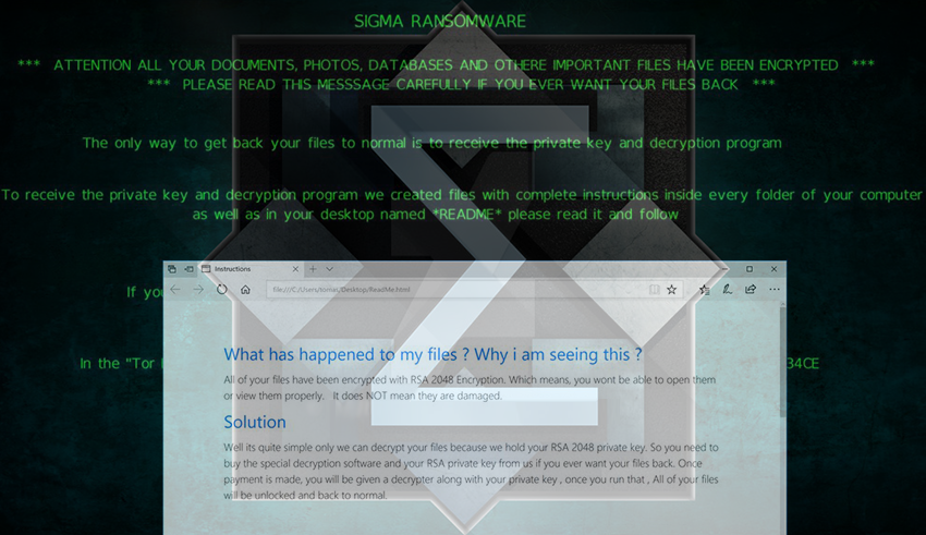 Sigma ransomware fix and data decryption